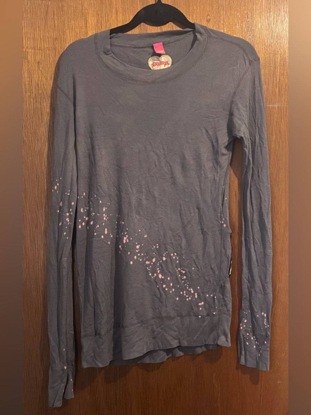 Primp Splatter Gray  Unicorn Long Sleeve Thermal size Medium